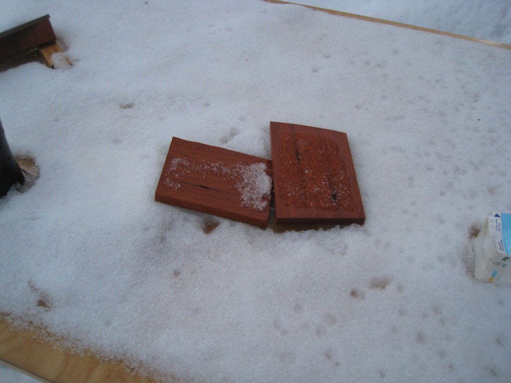 My ice-glued wood melted.
