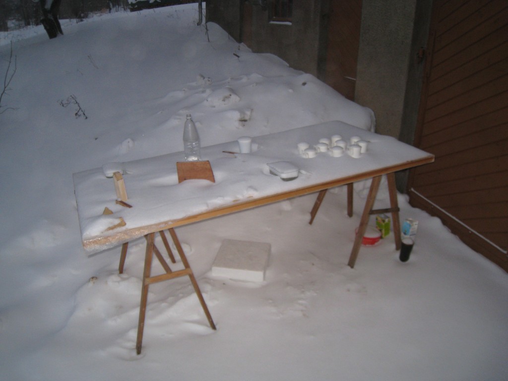 this was my first setup in the cold and snow